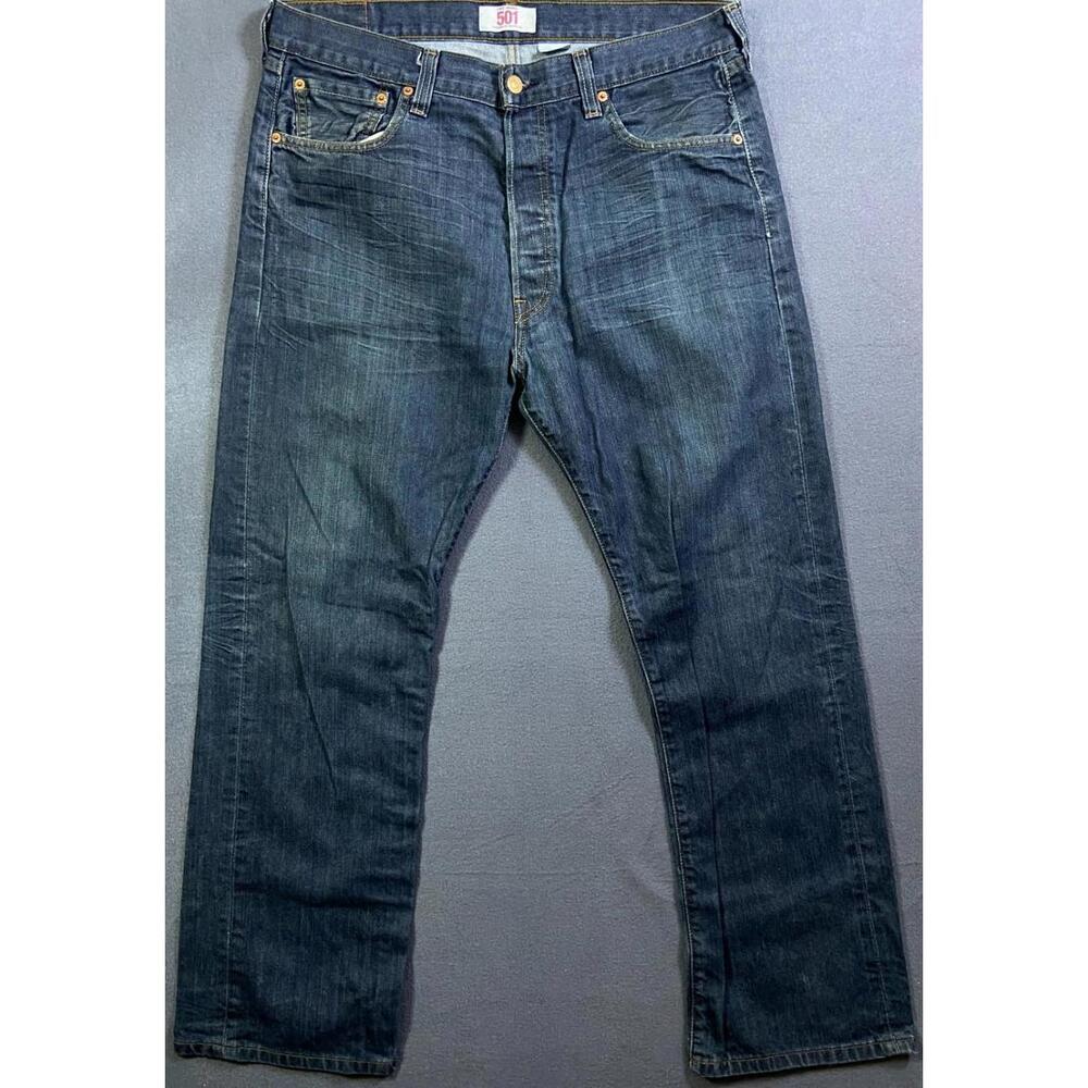 Levi’s 501 Button Fly Blue Jeans Men’s Size W36X L30/31 Style WPL-423 Distressed